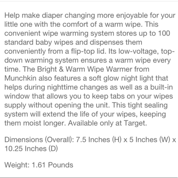 Munchkin Warm Glow Wipe Warmer and Nightlight - Picture 5 of 8